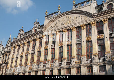 Detail of the beautiful La Maison des Ducs de Brabant (House of Dukes of Brabant), Grote Markt (Grand Place), Brussels, Belgium Stock Photo