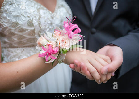 Close up of corsage. Stock Photo