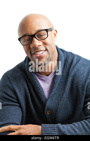 Smiling Man Wearing Glasses Stock Photo