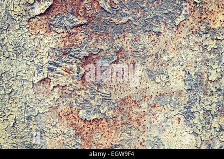 Grunge iron rust background with peeling paint. Stock Photo