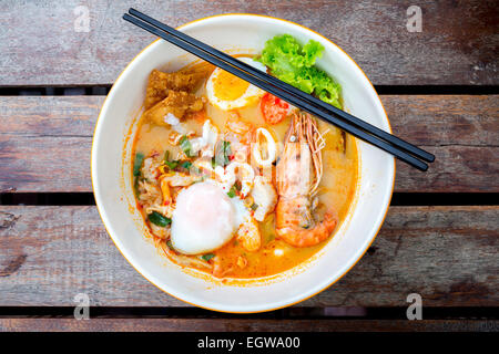 groumet Tomyum noodle with seafood Stock Photo