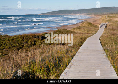 Inverness Beach Boardwalk, Nova Scotia, Canada Stock Photo