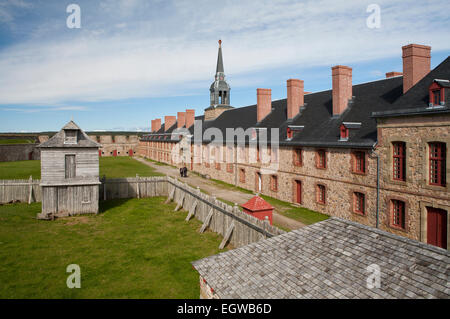 Kings Bastion Barracks Building, Fortress Louisbourg National Historic Site, Canada Stock Photo