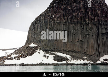 Antarctica, South Shetland Islands, Edinburgh Rock, basalt columns Stock Photo