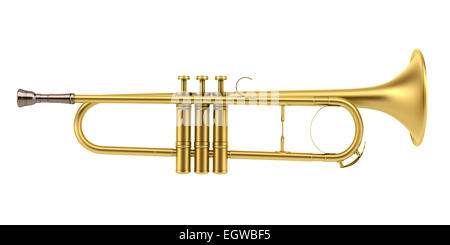 brass trumpet isolated on white background Stock Photo