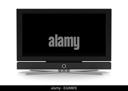 lcd tv with blank screen isolated on white Stock Photo