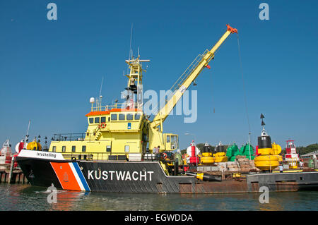 Buoys Terschelling Harbour Wadden Sea Wad buoy Harbor Port Netherlands Coastguard Stock Photo