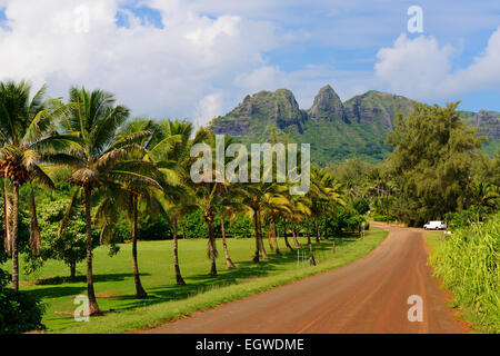 Kalalea mountains (Anahola Range) in eastern Kauai, Hawaii, USA Stock Photo