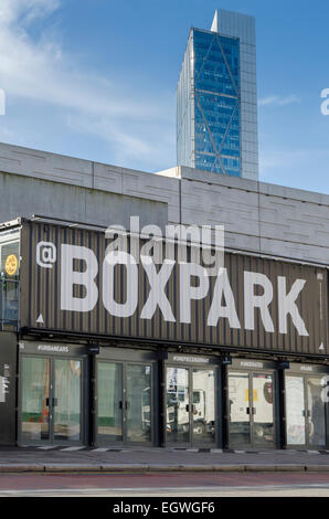 Boxpark, east London, UK Stock Photo