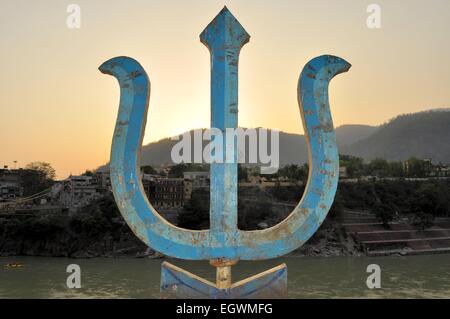 Sacred trident, weapon of Hindu god Shiva Stock Photo