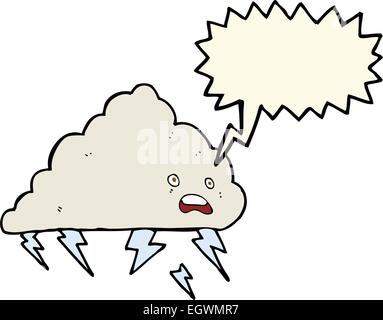 cartoon thundercloud with speech bubble Stock Vector