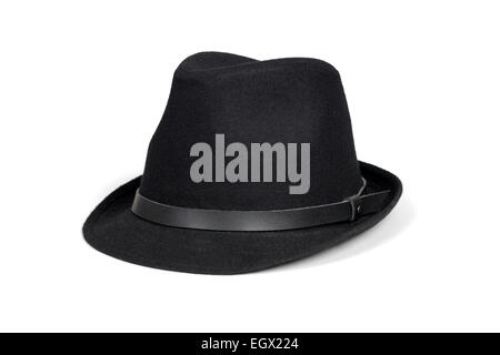 Black fashion hat isolated on white with clipping path. Stock Photo