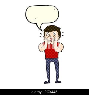 cartoon gasping man with speech bubble Stock Vector