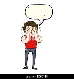 cartoon gasping man with speech bubble Stock Vector