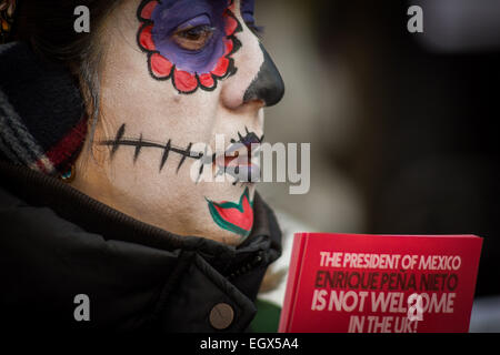 London, UK. 3rd March, 2015. Protest at Mexican President Peña Nieto U.K. visit Credit:  Guy Corbishley/Alamy Live News Stock Photo