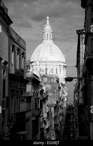 The light on St Paul's cathedral, Malta Stock Photo