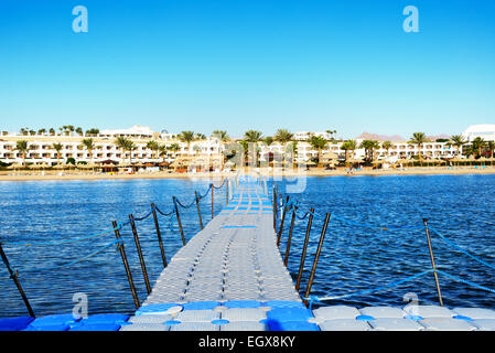 Beach at the luxury hotel, Sharm el Sheikh, Egypt Stock Photo