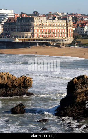 The Hotel du Palais in Biarritz, France. Stock Photo