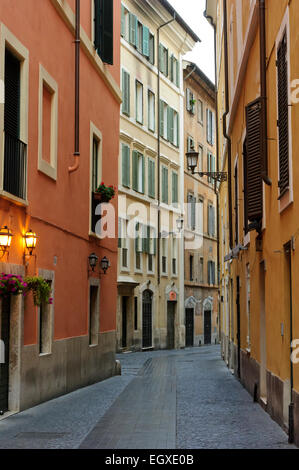 The exterior of a traditional Italian building in Rome, Italy. Stock Photo