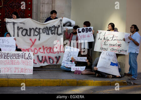 University student demonstration, Merida, Yucatan, Mexico Stock Photo