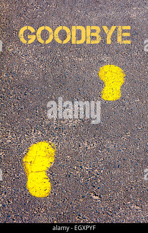 Yellow footsteps on sidewalk towards Innovation message.Conceptual ...