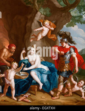 Mars, Venus and Vulcan: the forge of Vulcan  John Singleton Copley, circa 1754 Stock Photo