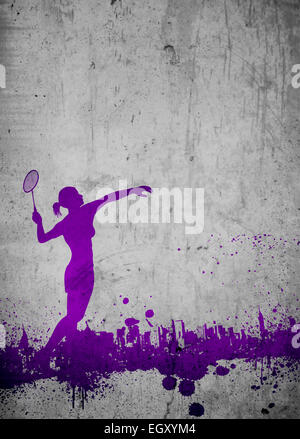 Badminton sport invitation poster or flyer background with empty space Stock Photo