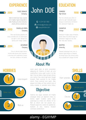 Modern resume cv design with cool graphic and text elements Stock Photo ...