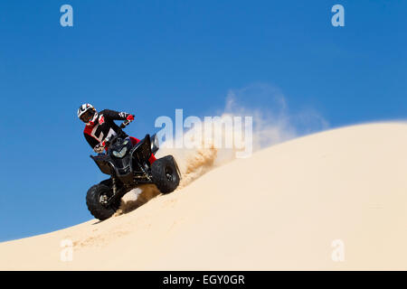 An amateur riders enjoys the dunes of Samalayuca, near Ciudad Juarez, Chihuahua Stock Photo