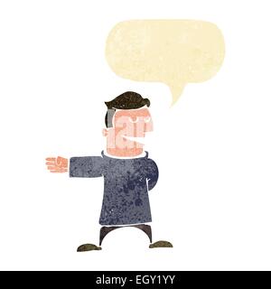 cartoon man gesturing direction with speech bubble Stock Vector Image ...