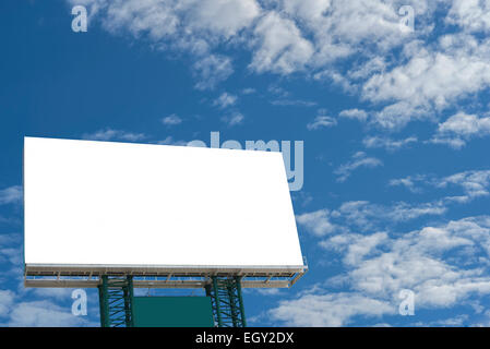 An empty banner on blue sky with cloud Stock Photo