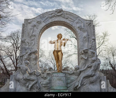 Johann Strauss statue at Stadpark - Vienna, Austria Stock Photo