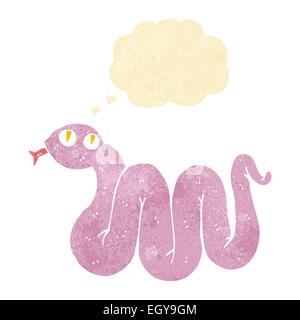 funny cartoon snake with thought bubble Stock Vector