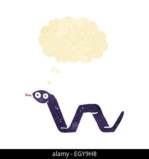 funny cartoon snake with thought bubble Stock Vector