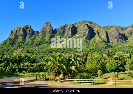 Kalalea mountains (Anahola Range) in eastern Kauai, Hawaii, USA Stock Photo