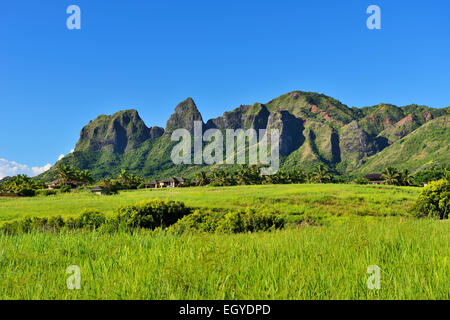 Kalalea mountains (Anahola Range) in eastern Kauai, Hawaii, USA Stock Photo