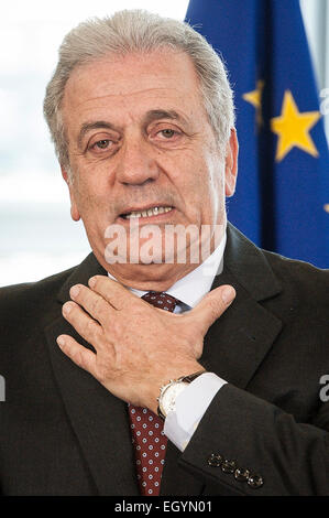 Brussels, Bxl, Belgium. 4th Mar, 2015. Dimitris Avramopoulos, EU commissioner for Migration and home affairs prior to the family photo at European Commission headquarters in Brussels, Belgium on 04.03.2015 by Wiktor Dabkowski © Wiktor Dabkowski/ZUMA Wire/Alamy Live News Stock Photo