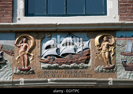 Hoorn Dutch Port Harbor Netherlands ( battle West Frisians and the Beggars against  Spanish war fleet command by  Count of Bossu Stock Photo