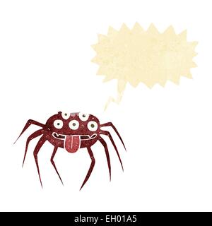 cartoon gross halloween spider with speech bubble Stock Vector