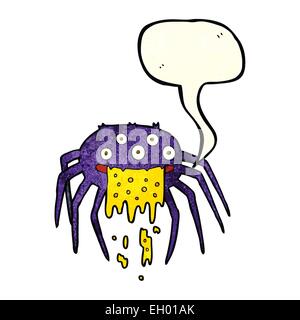 cartoon gross halloween spider with speech bubble Stock Vector