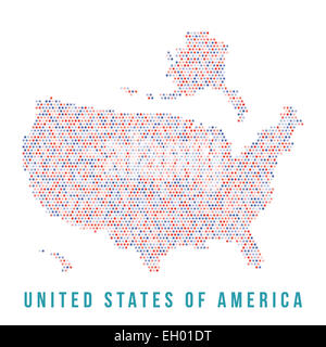 USA map, colored square pixels on white background Stock Photo
