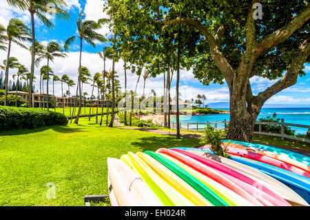 Kaanapali , Maui, HI - September 1, 2013: day view in West Maui's famous Kaanapali beach resort area, Hawaii, USA Stock Photo