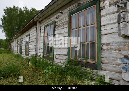 The former soviet gulag camp of Perm36, west of the Ural range in Russia near the town of Perm. A barrack for prisoners. Stock Photo