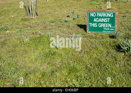 Notice on the village green at Weekley, England. Stock Photo