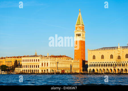 Europe, Italy, Veneto, Venice, Campanile di San Marco in Venice lagoon Stock Photo