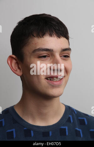 Teenage boy smiling - model released Stock Photo