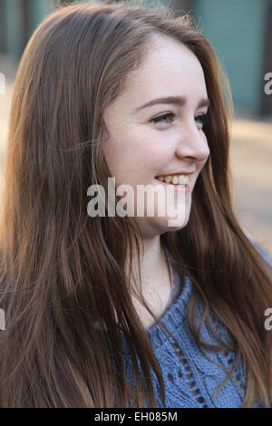 Teenage girl smiling - model released Stock Photo