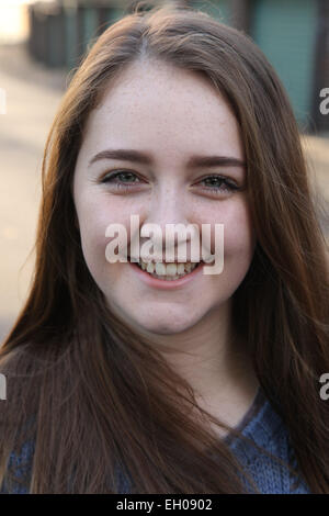 Teenage girl smiling - model released Stock Photo
