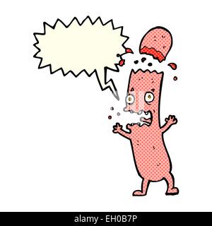 cartoon undercooked sausage with speech bubble Stock Vector