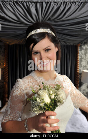 Bride ready for her big day. MODEL RELEASED Stock Photo